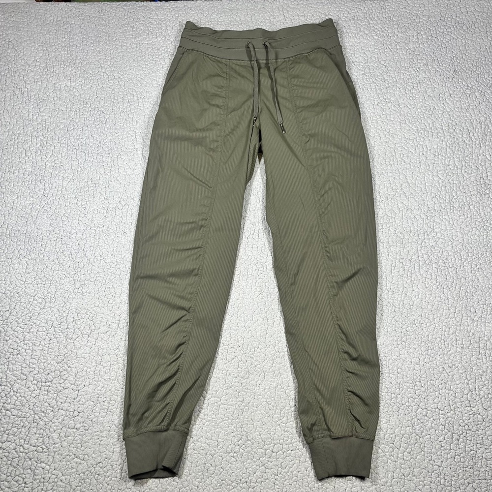 Lululemon Dance Studio Jogger Women 6 Ribbed Texture Green Activewear Athleisure
